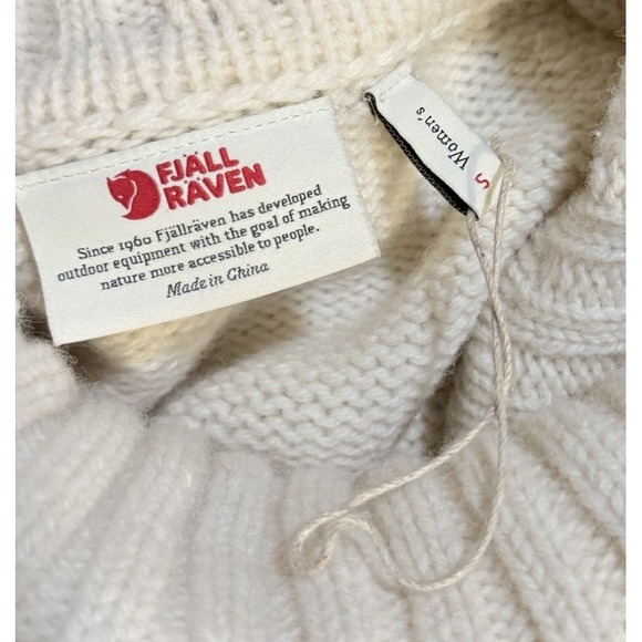 Fjall‎ Raven Sweater Ovik Cable Knit Roll Neck Wool Pullover Women's Small New - Picture 3 of 13